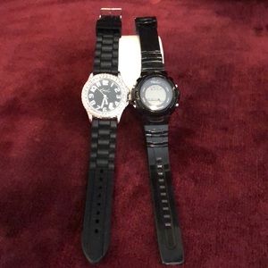 2 Kim Rogers Sport Watches. Black one is analog and one is digital.